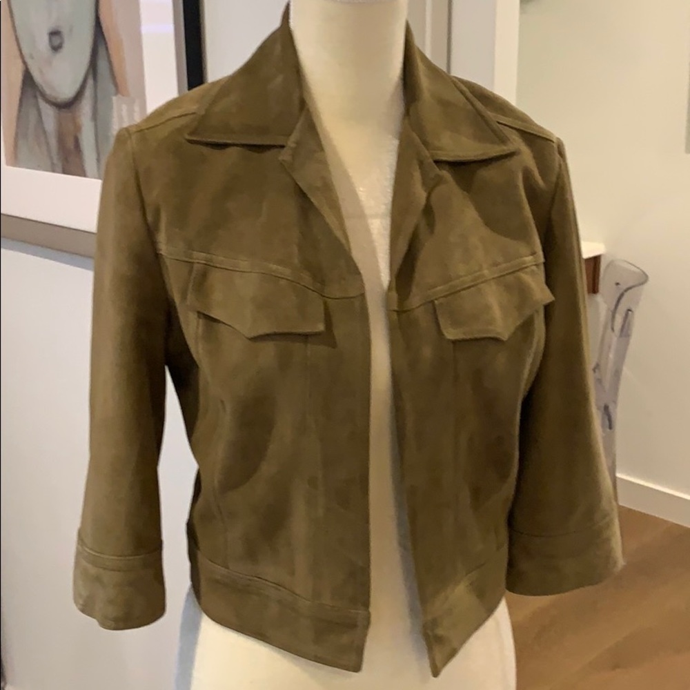 Carmen Marc Valvo Coll. suede and cashmere set